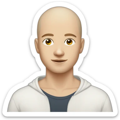21 year old white guy with shaved head sticker