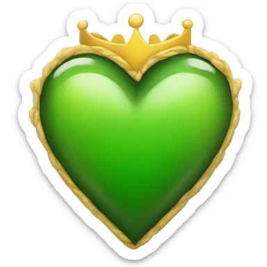 Corazon verde con corona sticker