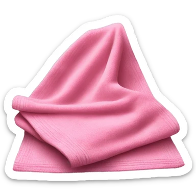 Realistic folded bubblegum pink dish towel. sticker