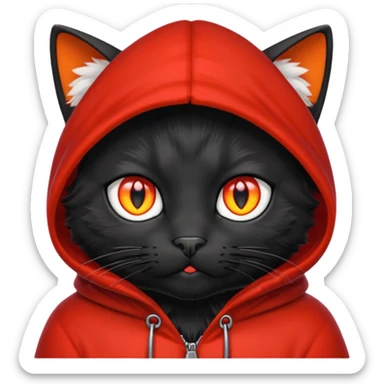 Black Cat with red hood sticker