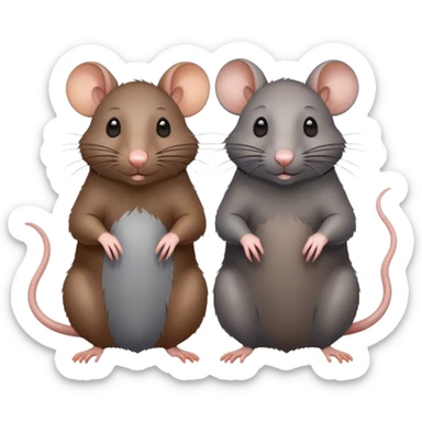 two rats painting together  sticker