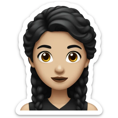 Gothic woman with black hair and brown eyes sticker