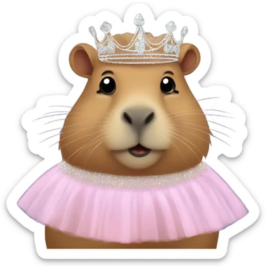capybara wearing a tutu on and tiara  sticker