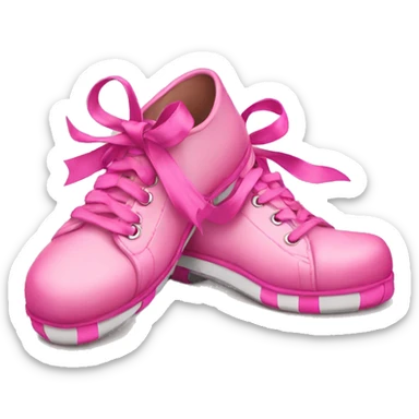 Pink shoes with ribbons sticker