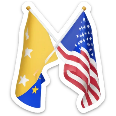 USA and EU flag collaboration sticker