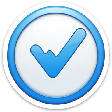 Verification tick in white ✔️ inside a circle in blue color. sticker