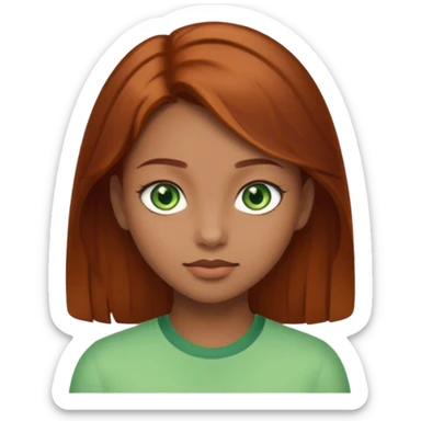 Girl with light brown skin auburn hair sticker