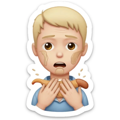 A person choking themselves sticker