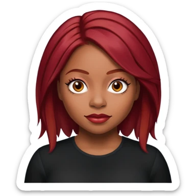 LaTavia Robeson with dark red hair sticker