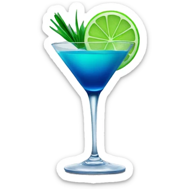 Blue mixed with green cocktail  sticker