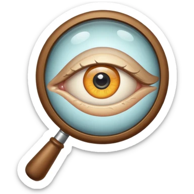 magnifying glass with eye sticker