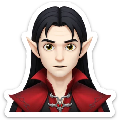 Male long hair vampire elf  sticker
