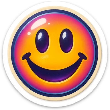 Remove the background and make it transparent while keeping the emoji style and expression unchanged in retro stickers style. sticker