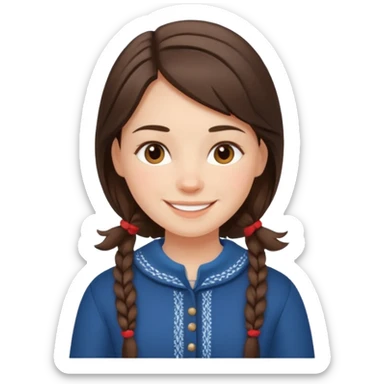 brunette scandinavian girl with scandinavian clothes sticker