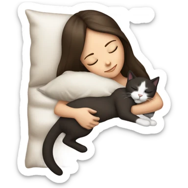 brunette 3A haired girl sleeping with siamese car sticker