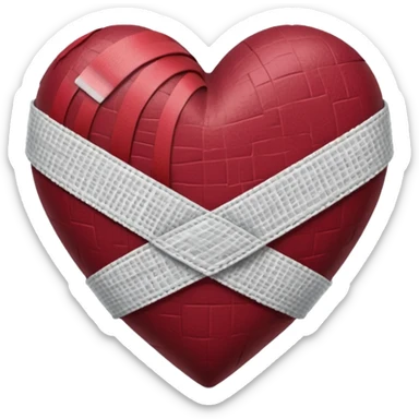 Heart bandaged burgendy sticker