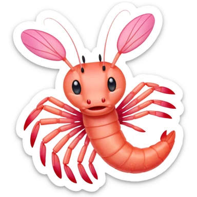 A pleading shrimp sticker