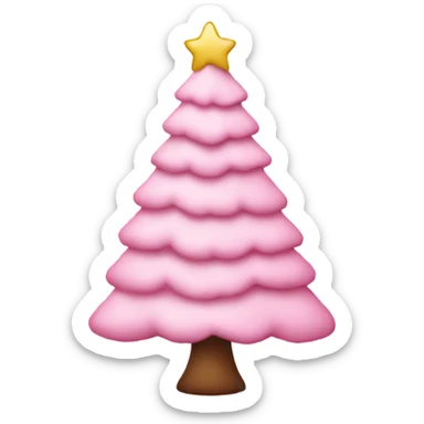 Make a baby pink Christmas tree sticker