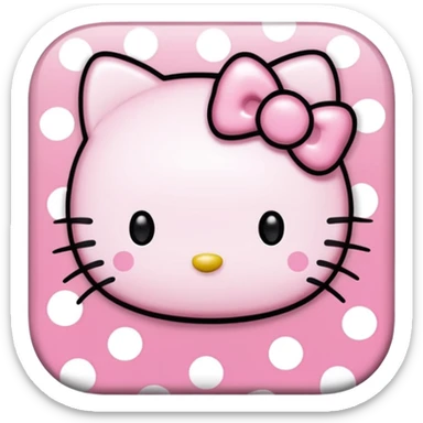 Hello kitty en puntitos para pegar y copiar sticker