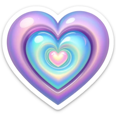 heart with a swirling opal effect sticker