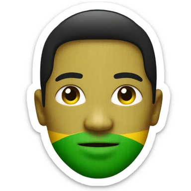 100% in Jamaican colors. Green, black and gold sticker