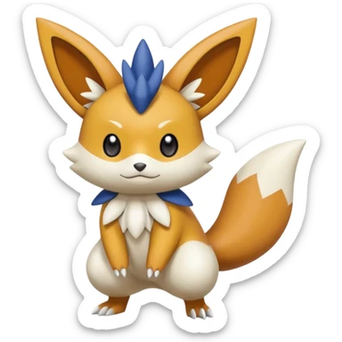 Victini-Meowstic-Buizel-Raichu-Zangoose-Fakémon-hybrid-creature (full body)  sticker
