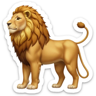 Create a single emoji of a Lion in full body, shown at a slight side angle in a natural, characteristic pose.
 sticker