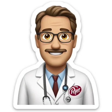 A dr pepper doctor but he has clents names dr peppers sticker