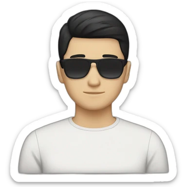 faceless 25yo white male with short black hair sticker