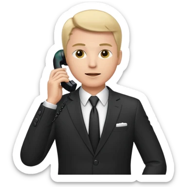 businessman talking on the phone, full body sticker