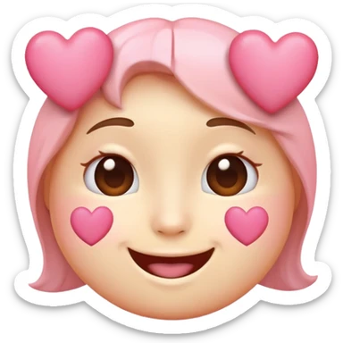 love face emoji with pink hearts sticker