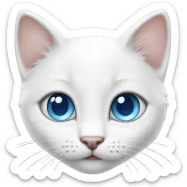 White kitten with blue eyes  sticker