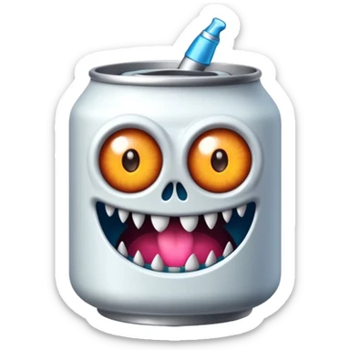 Crea un emoji de una lata de monster blanca de la bebida energética  sticker