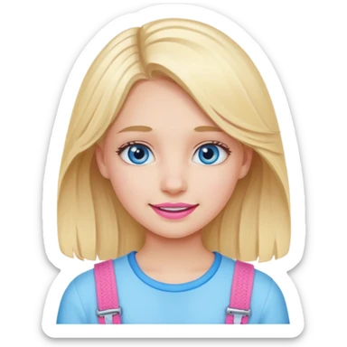 Blonde blue eye clean girl with pink braces sticker