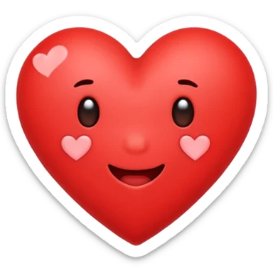 Create a hand drawn flat minimal love reaction emoji for a new social media app sticker