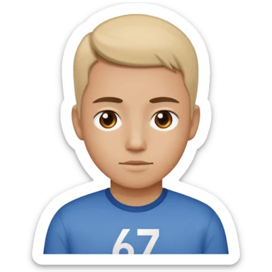 Person say 67 on  sticker