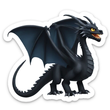 Dragón negro furia nocturna sticker