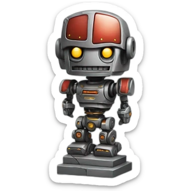 roman style sculpture of a robot from the terminator saga sticker