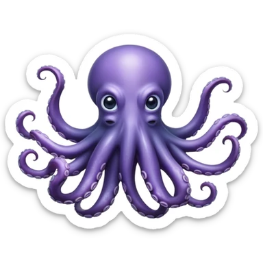 Cinematic Noble Octopus Portrait Emoji, Poised and enigmatic, with a fluid, amorphous body of iridescent, softly tinted skin and eight gracefully undulating arms adorned with delicate suckers, deep, observant eyes reflecting the mysteries of the deep, Simplified yet sharp and sophisticated features, highly detailed, glowing with a soft, oceanic luminescence, high shine, intelligent and mysterious, stylized with an air of deep-sea elegance, focused and fluid, soft glowing outline, capturing the essence of a watchful marine guardian that appears ready to drift out of the screen with effortless authority! sticker