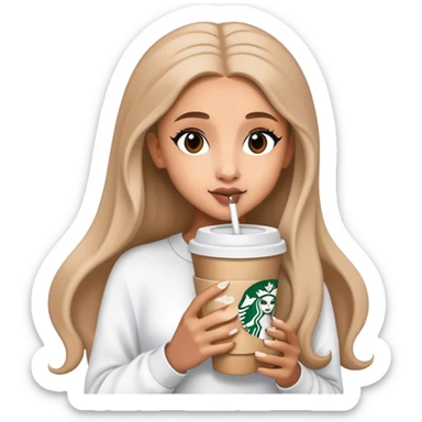 Ariana grande and a Starbucks cup  sticker
