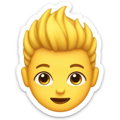 yellow baby head with quiff sticker