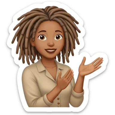 Black woman with locs clapping  sticker