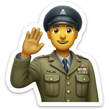 world war 2 soldier saluting  sticker