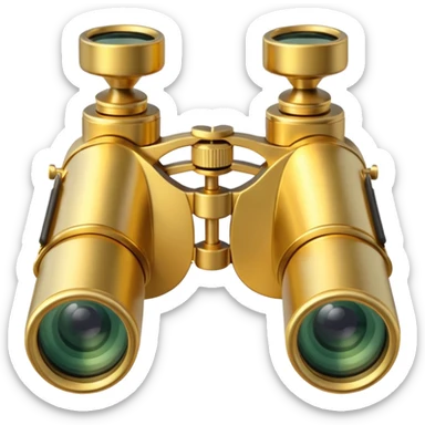 gold binoculars with large lenses sticker