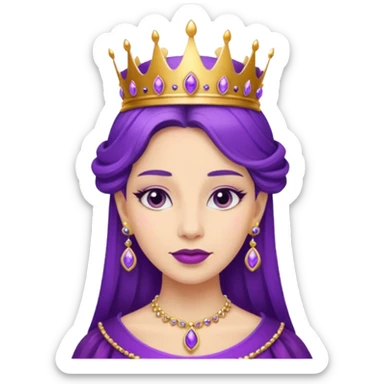 purple queen in alice wonderland,earring sticker