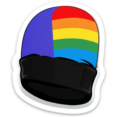 Pride flag beanie sticker