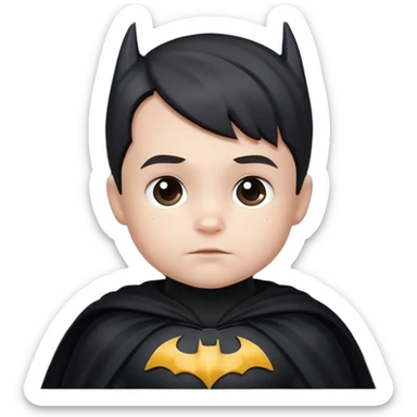 Toddler Batman in capes...Batman and NOT Superman  sticker