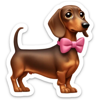 Sausage dog wearing a bow  sticker