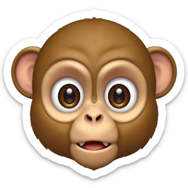 monkey with fear expression  sticker