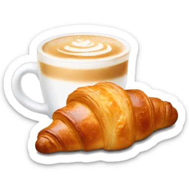 croissant with a beautiful latte sticker